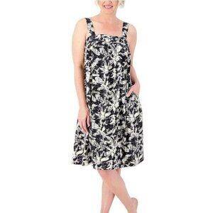 Breezies Lounge Simple Breeze Dress with Pockets Black Oat Size Medium